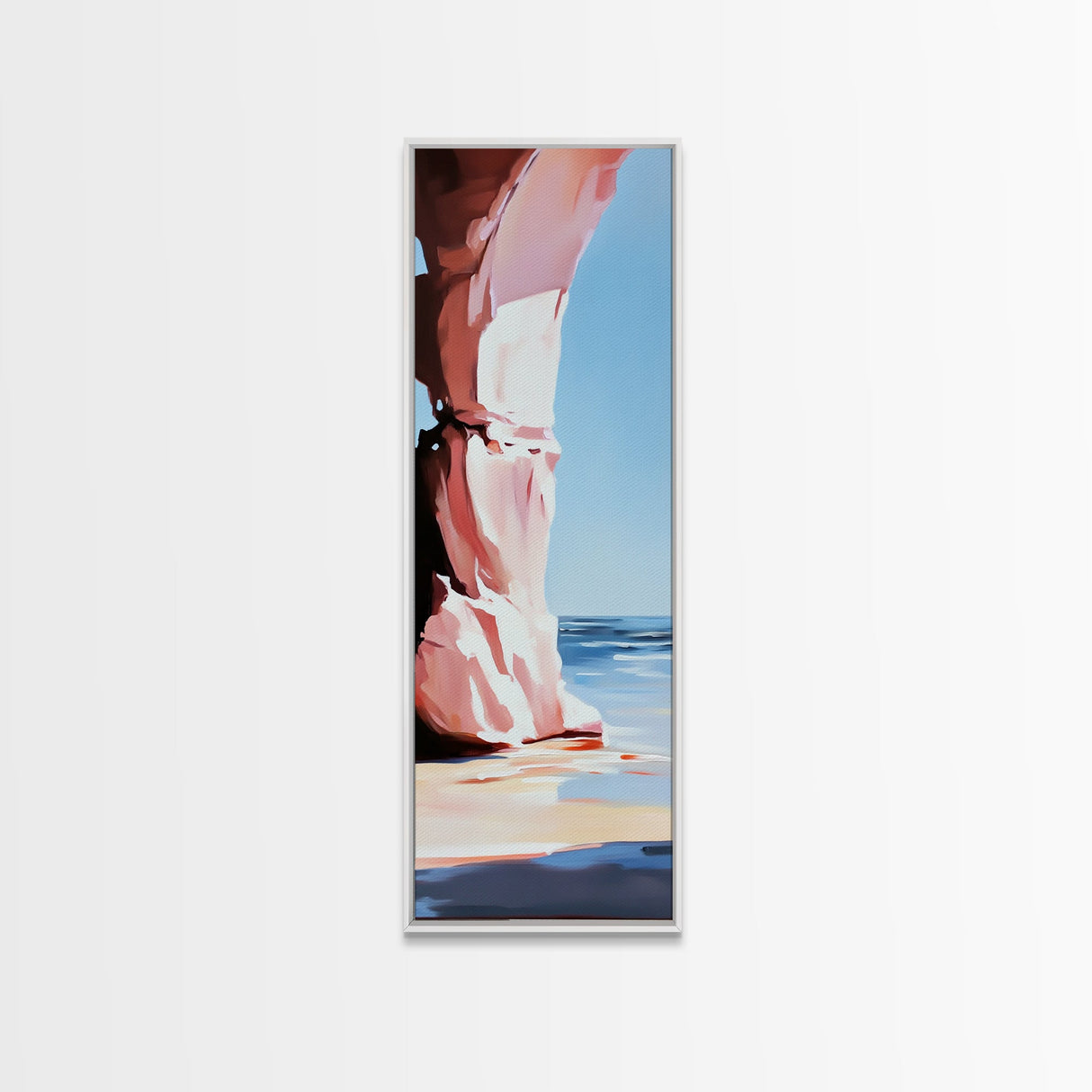 Rock Arch, Coastal Wall Art, Ocean Landscape, Nautical Home Decor, Framed Canvas Print, Minimalist Nature Art, Beach House Style