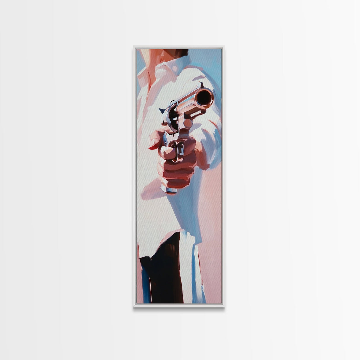 Gunman, Western Art, Framed Canvas Print, Modern Cowboy Wall Art, Masculine Office Decor, Dramatic Movie Scene, Pop Art Aesthetic