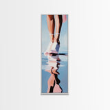 Ballet Feet, Water Reflection, Framed Canvas Print, Elegant Dance Art, Feminine Bedroom Decor, Pastel Aesthetic, Minimalist Wall Art