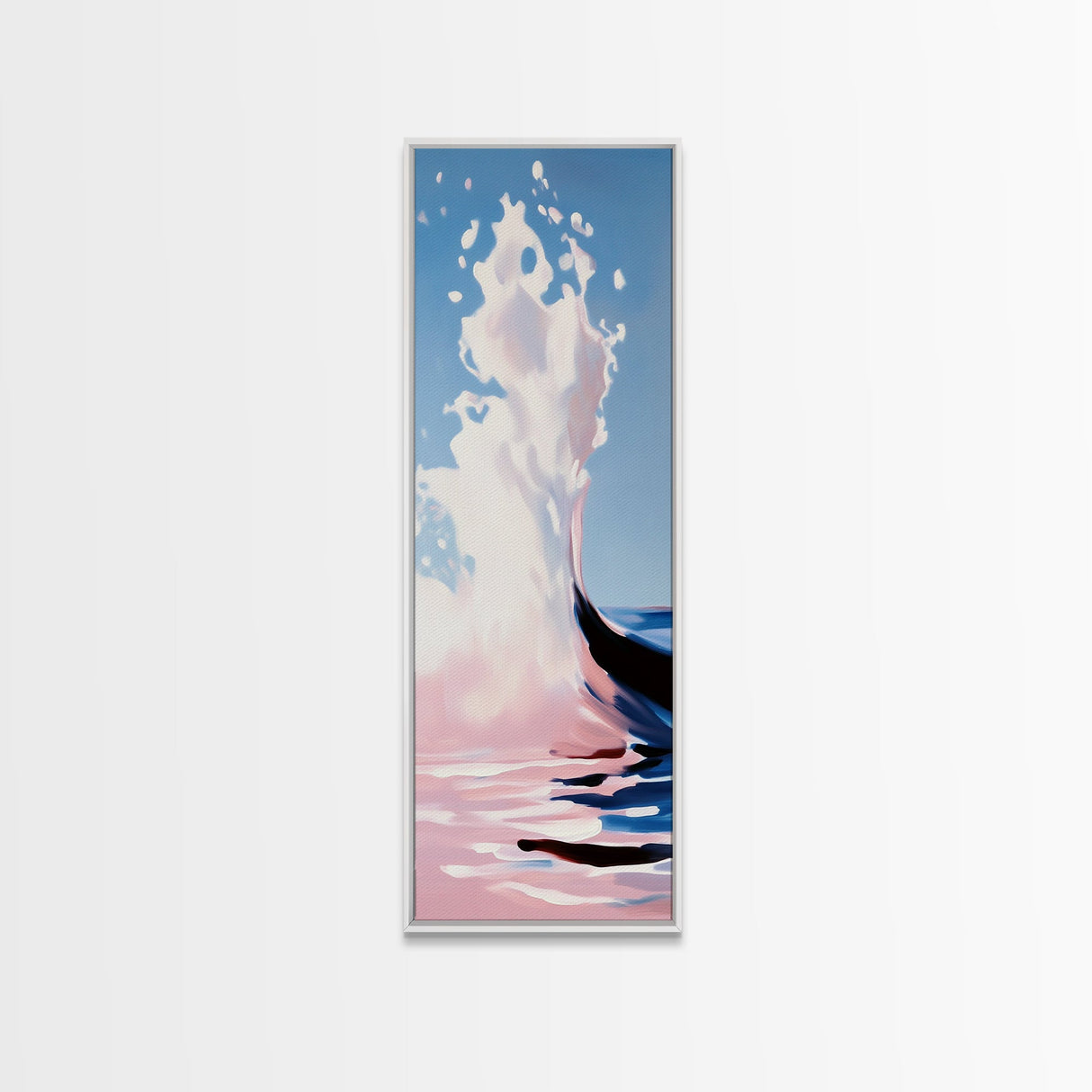 Ocean Wave, Water Splash, Framed Canvas Print, Abstract Coastal Art, Beach House Decor, Modern Minimalist, Tranquil Wall Art