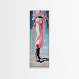 Western Charm, Cowgirl Aesthetic Art, Rustic Country Decor, Pink and White Outfit, Fashion Illustration, Farmhouse Canvas Print