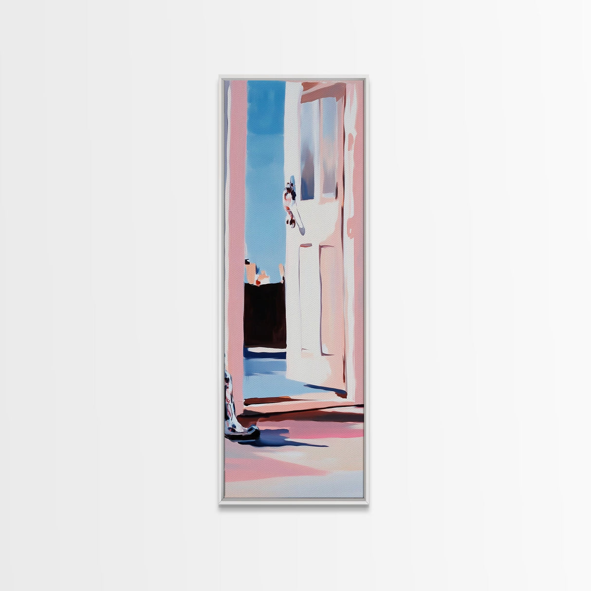 Open Door Light, Dreamy Interior, Soft Tones, Warm Aesthetic, Framed Canvas Print, Entryway Art, Minimalist Wall Art, Cozy Home Decor