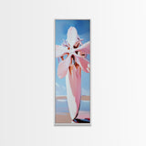 Pink Blossom Bloom, Soft Nature Art, Gentle Pastels, Tranquil Scene, Framed Canvas Print, Bedroom Wall Art, Botanical Decor