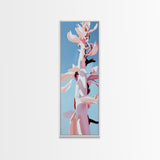 Pink Bloom, Floral Wall Art, Botanical Print, Framed Canvas Print, Modern Aesthetic, Minimalist Decor, Bedroom Art, Boho Artwork