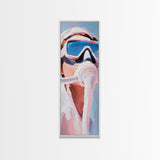Gas Mask, Diver, Surrealist Art, Sci-Fi, Blue, White, Modern, Futuristic, Office, Living Room, Framed Canvas Print, Bedroom Art