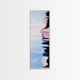 Serene Lake Reflection, minimalist art, modern landscape, abstract water painting, calming decor, bedroom wall art, framed canvas print