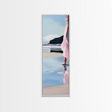 Woman by Ocean, Coastal Art, Canvas Print, Romantic Seascape, Minimalist Decor, Modern Art, Pastel Beach Scene, Living Room Wall Art
