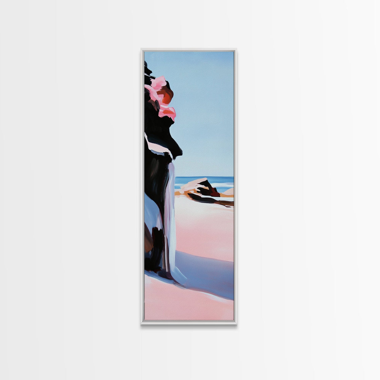 Coastal Cliffs, Pink Waves, Ocean Sunset, Canvas Print, Seascape Wall Art, Beach House Decor, Minimalist Coastal Art, Bedroom Wall Art