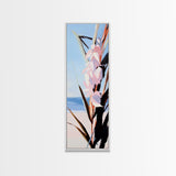 Beach Blossom, Ocean Flowers, Coastal Nature, Canvas Print, Summer Wall Art, Boho Botanical Decor, Pastel Floral Art, Living Room Wall Art