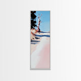 Coastal Tree, Beach Landscape Art, Modern Nature Print, Minimalist Decor, Neutral Wall Art, Framed Canvas Print, Living Room Art