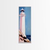 Lighthouse Serenity, Coastal Escape, Ocean Calm, Canvas Print, Nautical Wall Art, Minimalist Decor, Beach House Aesthetic, Office Art