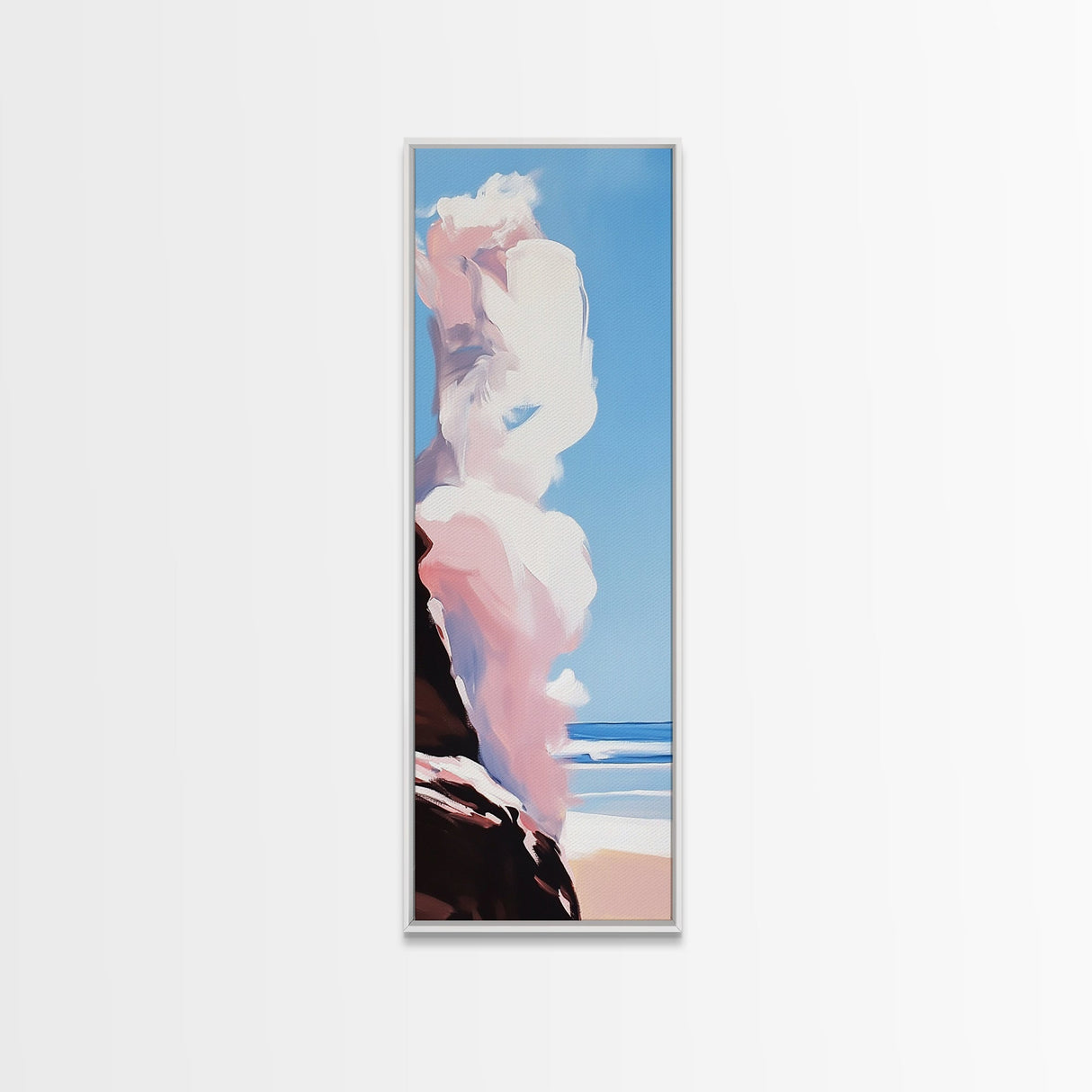 Coastal Clouds, Sunset Bliss, Ocean Horizon, Canvas Print, Beach Home Decor, Minimalist Wall Art, Seascape Aesthetic, Living Space Art