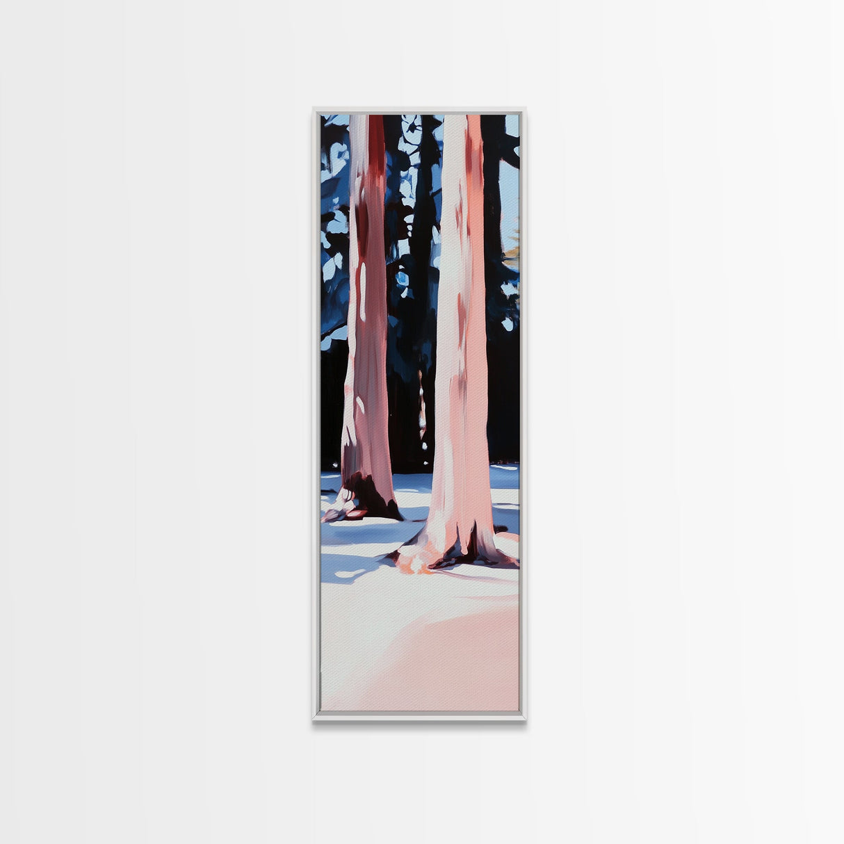 Tall Pines, Modern Forest Art, Coastal Landscape, Canvas Print, Nature Wall Art, Minimalist Home Decor, Earthy Tones, Office Wall Art