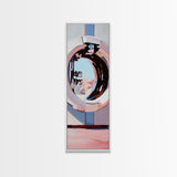 Porthole Reflection, Nautical Aesthetic, Ocean View Art, Framed Canvas Print, Modern Minimalist, Coastal Decor, Living Room Art