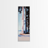 Forest Edge Art, Pastel Tree Print, Tranquil Nature Scene, Framed Canvas Print, Minimalist Landscape, Living Room Wall Art, Modern Decor