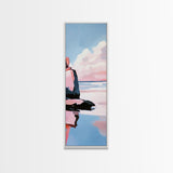 Sunset Beach Reflection, Dreamy Ocean Scene, Coastal Wall Art, Framed Canvas Print, Tranquil Landscape, Minimalist Home Decor
