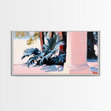 Palm Tree Painting, Coastal Tropical Art, Minimalist Summer Aesthetic, Soft Pastel Beach Decor, Boho Home Wall Art, Canvas Print