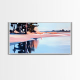 Lakeside Reflection, Serene Landscape Art, Nature Wall Print, Calm Waters Artwork, Zen Tranquility Decor, Office Canvas Print
