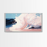Powerful Wave, Ocean Art, Beach Decor, Coastal Living, Seascape Painting, Nautical Theme, Modern Abstract, Blue Wall Art, Canvas Print