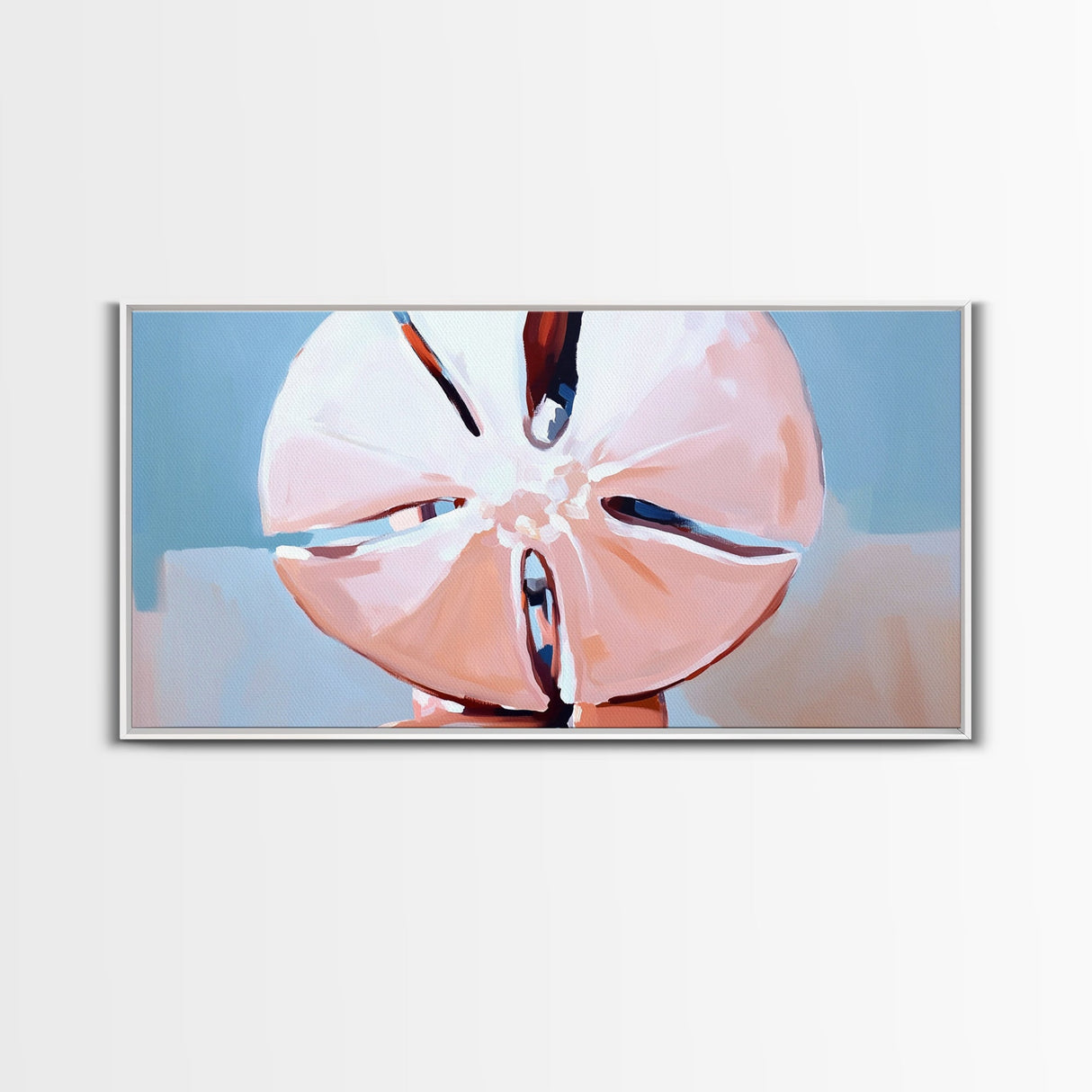 Sand Dollar, Beach Collectible, Coastal Aesthetic, Soft Pastel, Framed Canvas Print, Boho Ocean Art, Living Room Wall Art, Nautical Decor
