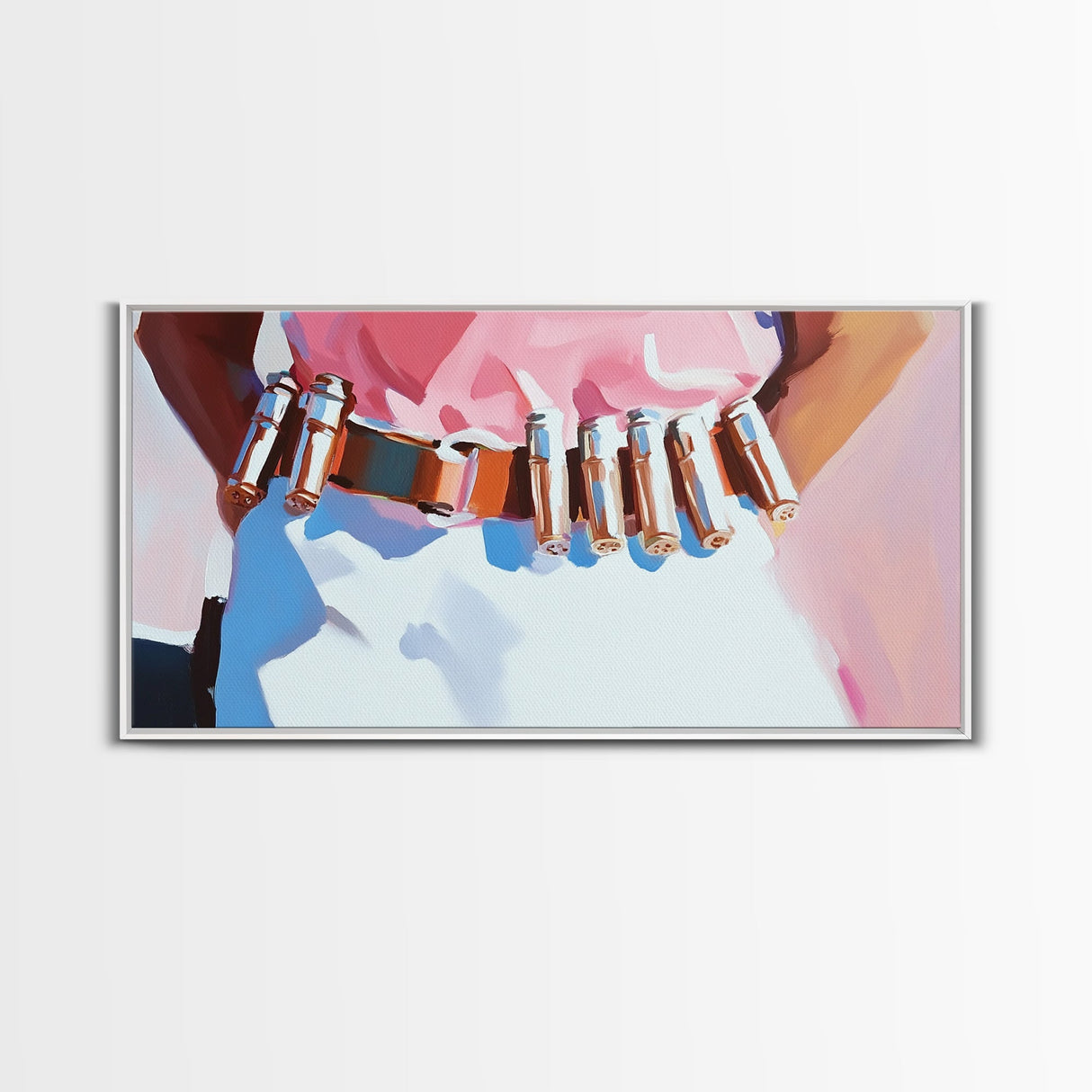 Western Style, Pink Cowboy, Modern Americana, Rustic Art, Boho Aesthetic, Home Office Wall Art, Western Decor, Framed Canvas Print