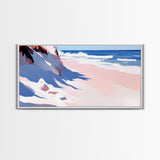Ocean Waves, Coastal, Abstract, Canvas Print, Beach Wall Art, Living Room Decor, Modern Seascape, Blue and White, Nautical Theme