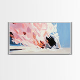 Pink Wave, Ocean Art, Abstract, Canvas Print, Coastal Wall Decor, Surreal Seascape, Beach House Accent, Modern Minimalist Style