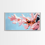 Pink Floral, Abstract Flowers, Modern Botanical, Pastel Wall Art, Minimalist Decor, Bedroom Wall Art, Framed Canvas Print, Feminine Aesthetic