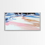 Winter Reflection, Snowy Landscape, Framed Canvas Print, Cozy Wall Art, Modern Home Decor, Minimalist Painting, Serene Nature Scene
