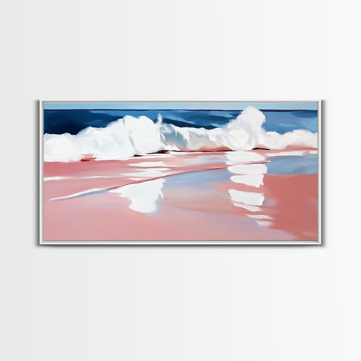 Ocean Wave, Serene Seascape, Coastal Home Decor, Beach Vibes, Minimalist Blue Art, Nautical Aesthetic, Canvas Print, Bathroom Wall Art