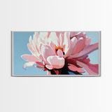 Peony Bloom, Floral Wall Art, Feminine Aesthetic, Modern Minimalist, Blush Pink Painting, Framed Canvas Print, Bedroom or Office Decor