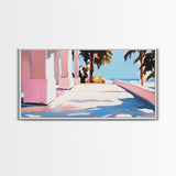 Palm Trees, Ocean View, Coastal Retreat, Canvas Print, Tropical Wall Art, Beach House Decor, Living Room Painting, Modern Minimalist Art