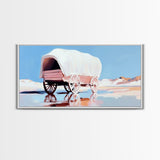 Covered Wagon, Western Art, Pioneer Print, Rustic Decor, Framed Canvas Print, Living Room Wall Art, Boho Farmhouse Style