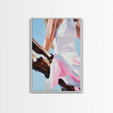 Summer Dress, Breezy Style, Feminine Art, Carefree Vibes, Romantic Aesthetic, Canvas Print, Bedroom Wall Art, Modern Fashion Painting