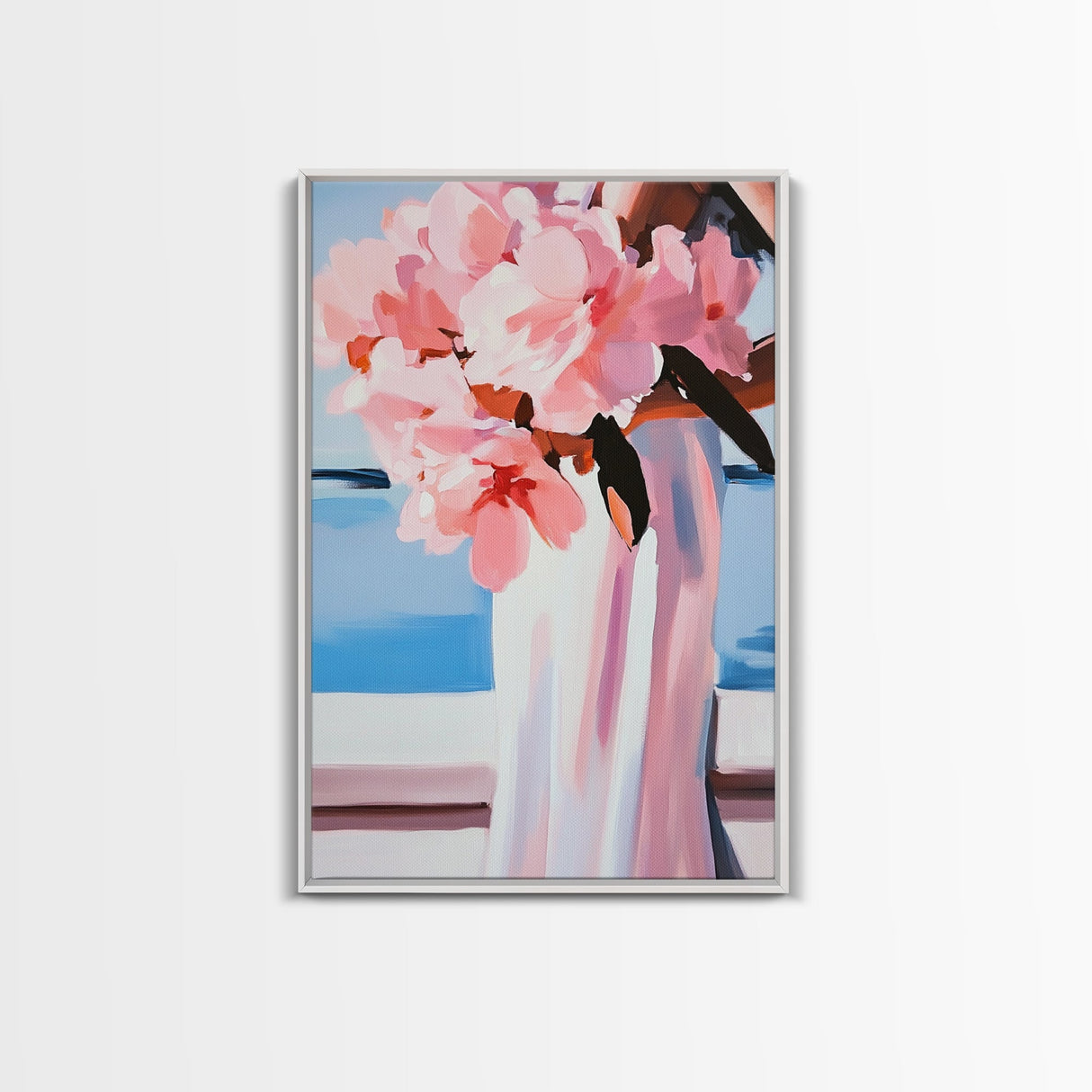 Floral Bouquet, Feminine Art, Elegant Flowers, Canvas Print, Romantic Wall Art, Pink Decor, Soft Pastel Aesthetic, Bedroom Artwork