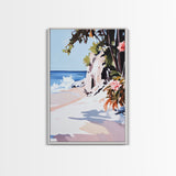 Tropical, Waves, Vibrant, Serenity, Canvas Print, Summer Wall Art, Bright Coastal Decor, Beach House Artwork, Nature-Inspired Living Room Art
