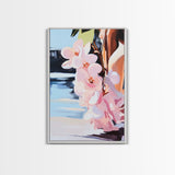 Blossoms, Floral, Nature, Water, Canvas Print, Botanical Wall Art, Feminine Aesthetic, Soft Pastel Decor, Spring Wall Hanging, Living Room Art