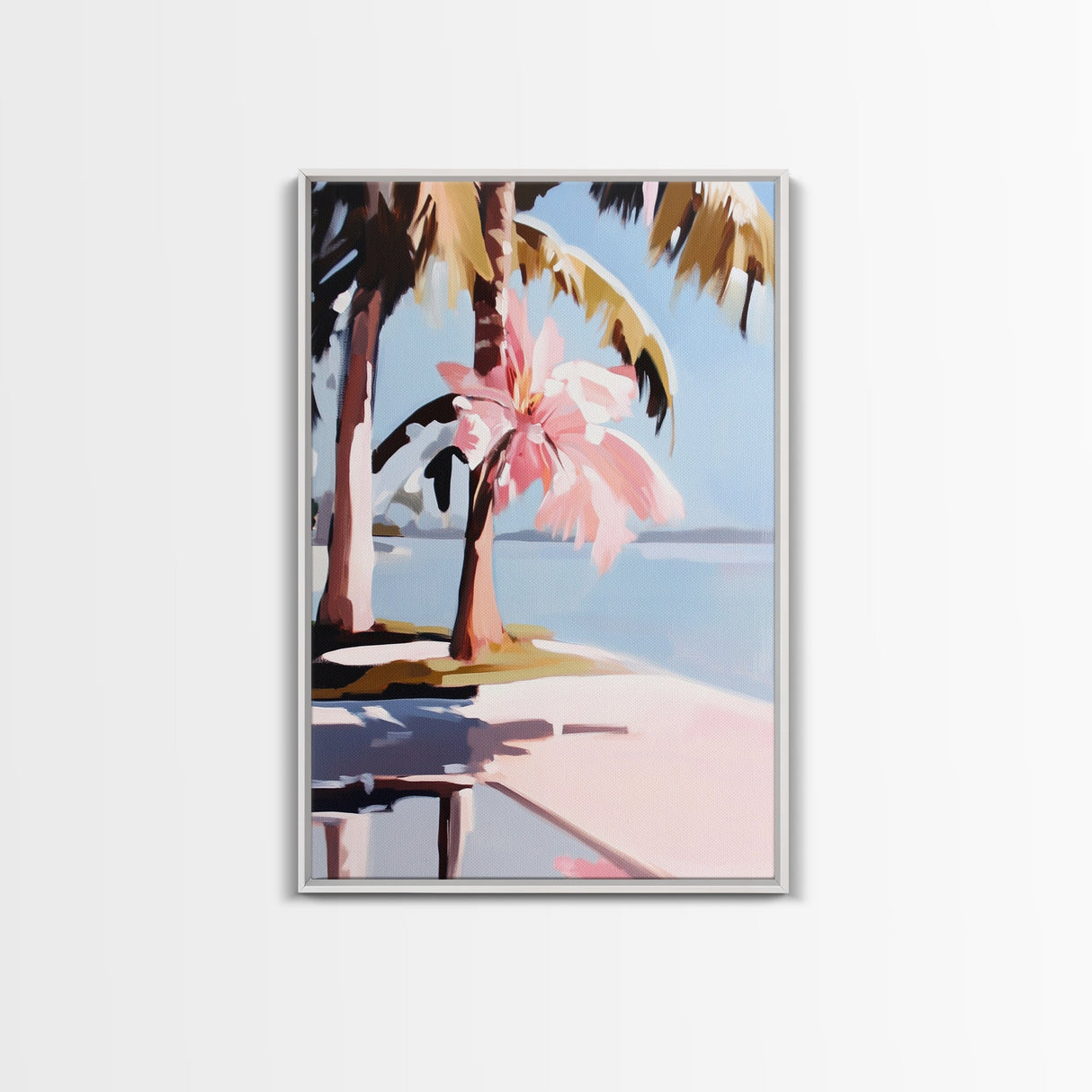 Palm Trees, Tropical Vibes, Beach Art, Canvas Print, Coastal Decor, Vacation Aesthetic, Living Room Wall Art, Boho Island Artwork