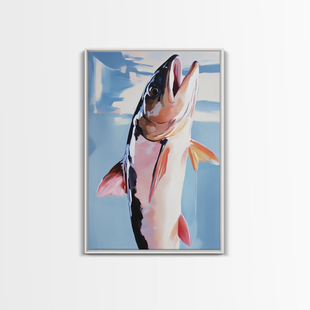 Fish, Realistic, Fishing Art, Lake House Decor, Wildlife Enthusiast Gift, Rustic Cabin Wall Art, Outdoor Theme, Framed Canvas Print