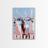 Majestic Deer, Wildlife Wall Art, Rustic Lodge Decor, Cabin Aesthetic, Fall Art, Nature Inspired, Framed Canvas Print, Animal Painting