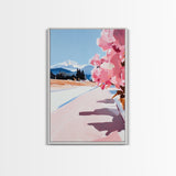 Mountain Reflection Art, Scenic Wall Decor, Abstract Lake View, Framed Canvas Print, Minimalist Nature, Bedroom Wall Art, Modern Aesthetic