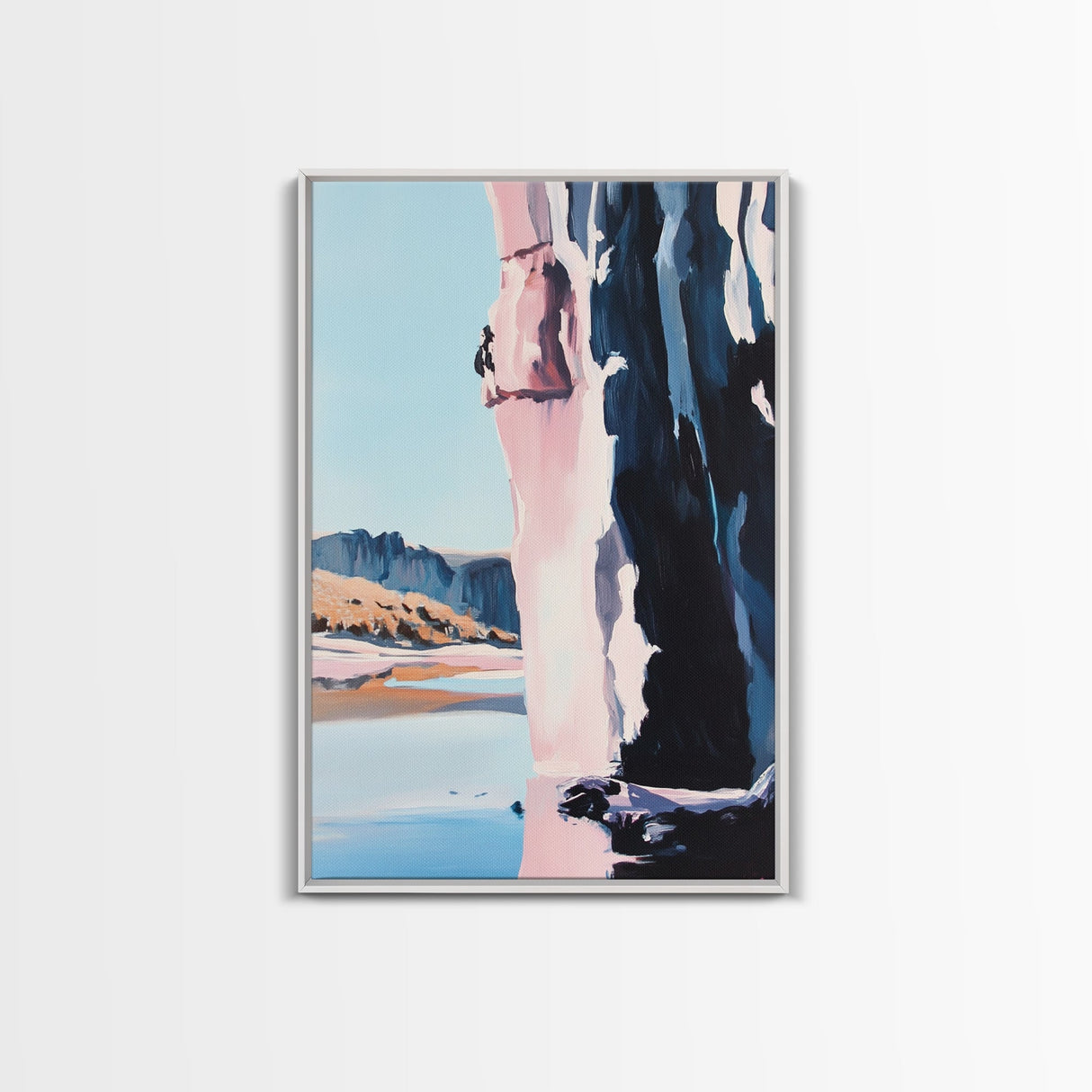 Canyon Cliff, Nature Print, Desert Landscape, Travel Wall Art, Framed Canvas Print, Boho Decor, Southwest Aesthetic, Modern Minimalism