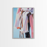 Western Fashion, Cowboy Aesthetic, Rustic Boho Art, Pastel Tones, Modern Western Decor, Framed Canvas Print, Bedroom or Living Room