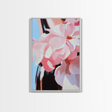 Floral Beauty, Romantic Blooms, Soft Pink Aesthetic, Feminine Wall Art, Elegant Pastel Decor, Framed Canvas Print, Living Room