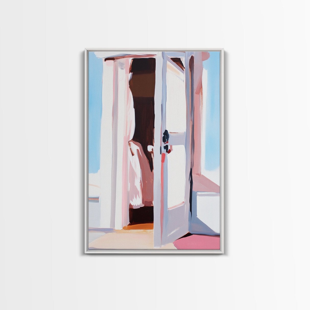 Open Door, Sunlit Entryway, Warm Aesthetic, Canvas Print, Cozy Home Decor, Minimalist Art, Farmhouse Wall Art, Living Room Decor