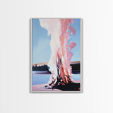 Smoky Bonfire, Abstract Fall Art, Cozy Landscape Painting, Framed Canvas Print, Cabin Wall Art, Autumn Home Decor, Living Room Artwork