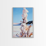 Snowy Nature, Winter Landscape, Mountain Art, Framed Canvas Print, Modern Home Decor, Serene Scenic Painting, Living Room Wall Art
