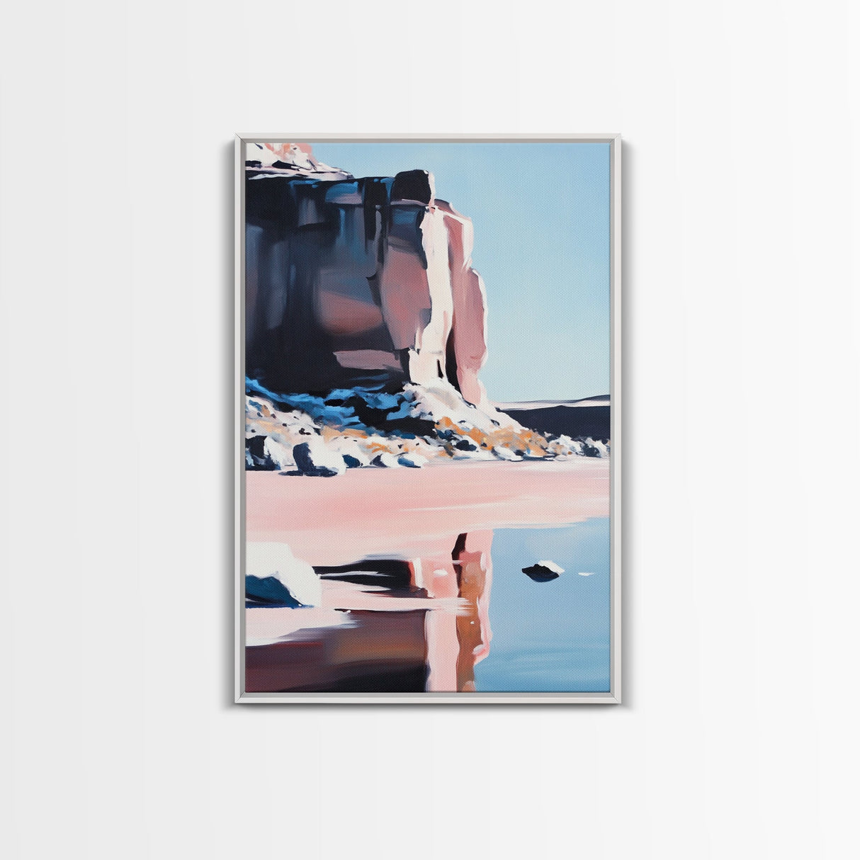 Canyon Reflection, Desert Landscape, Modern Southwest, Nature Wall Art, Framed Canvas Print, Earthy Tones, Office Decor, Boho Aesthetic