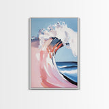 Ocean Wave, Surf Art, Coastal Print, Blue Wall Art, Framed Canvas Print, Nautical Theme, Beach House Decor, Living Room Wall Art