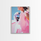 Mirror Ball, Feminine Glam Art, Abstract Reflection, Soft Pastel Aesthetic, Modern Minimalist Decor, Living Room Wall Art, Canvas Print